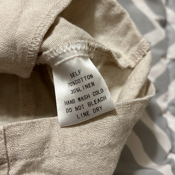 Tan cotton linen zip vest L - Picture 7 of 7